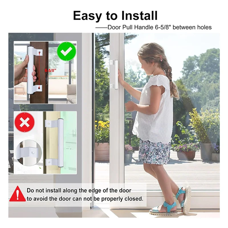 

FAST-4X Ручка раздвижной двери 8-дюймовая алюминиевая ручка раздвижной стеклянной двери Ручки раздвижной двери патио Подходит для монтажных отверстий 6-5/8 дюймов