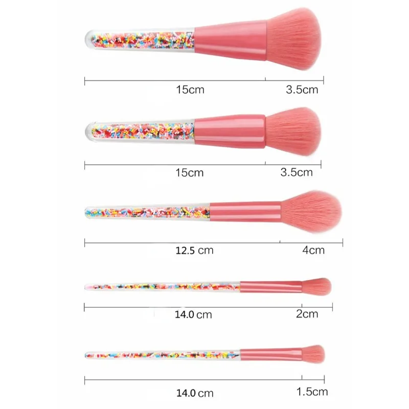 5PCS Makeup Brush Cute Candy Set Pink Diamond Rainbow Brush Ice Cream Christmas Beauty Brush Cosmetic Tool Brochas Maquillaje