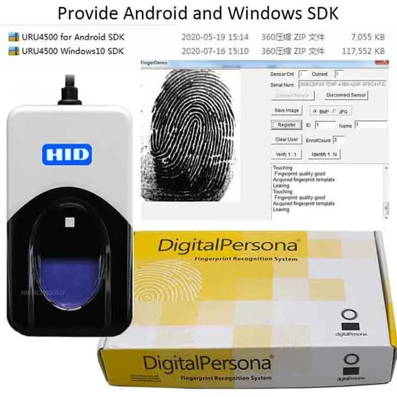 Oryginalny cyfrowy czytnik linii papilarnych Persona URU4500 USB Biometryczny skaner linii papilarnych wyprodukowany w Filipiny