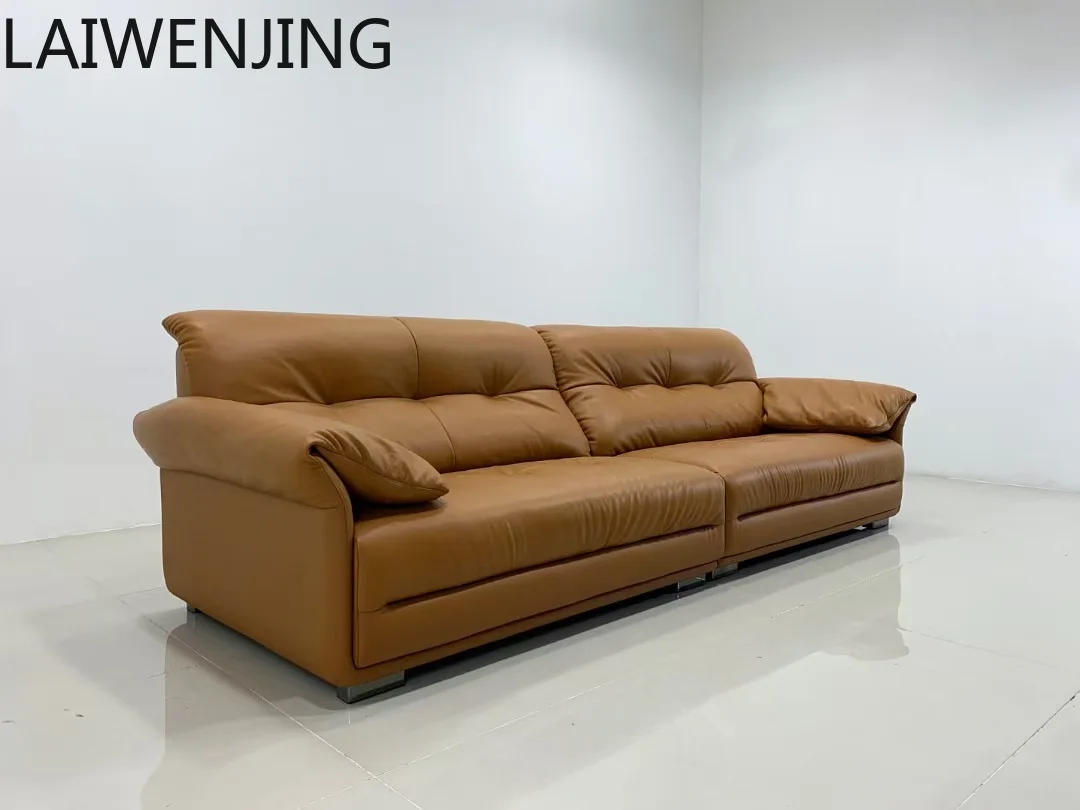 

SGF simple modern orange leather sofa down straight sofa high-end