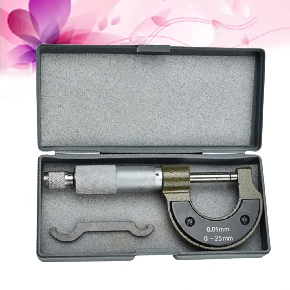 

0-25Mm Micrometer Caliper Carbide-Tipped Wear Resistant Satin Finish Locking Clamp For Teaching Measurement Tools Internal