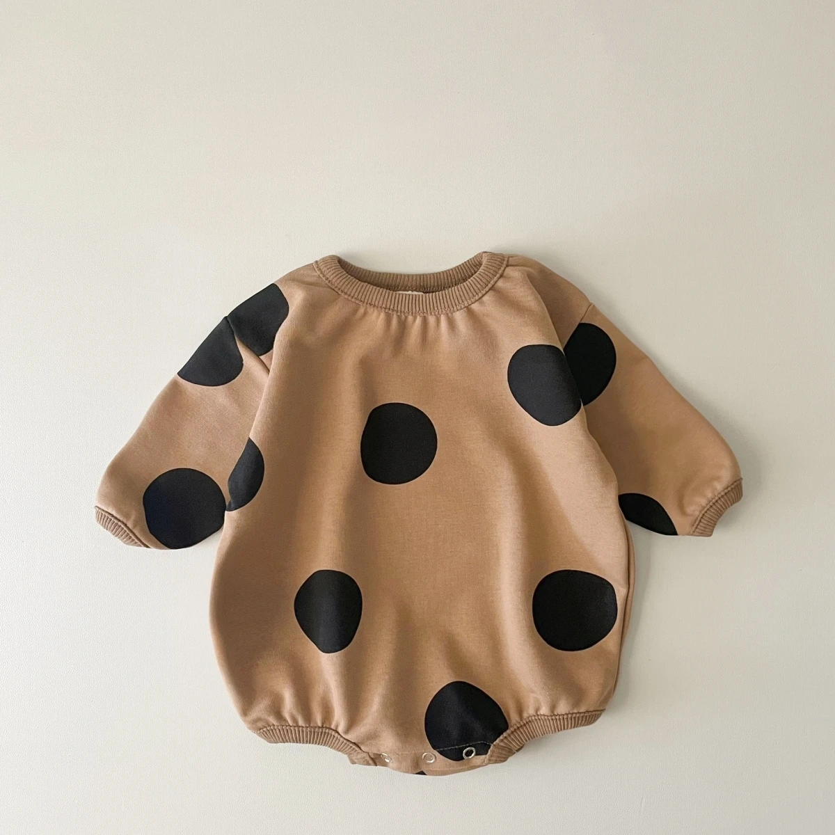 Korean INS Baby Girls Romper Clothes for Newborns Bodysuit Long Sleeve Polka Dots Sweatshirt Romper 2023 Autumn Baby Boy Romper