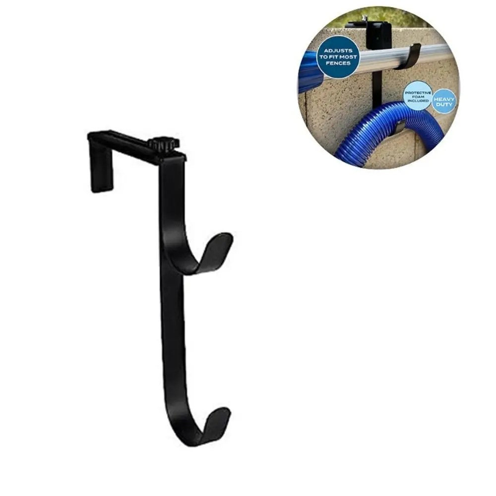 Durable Metal Pool Fence Hook Heavy Duty Double Hook Pool Pole Hanger Pool Tool Organizer Swimming Pool Deck Accessories