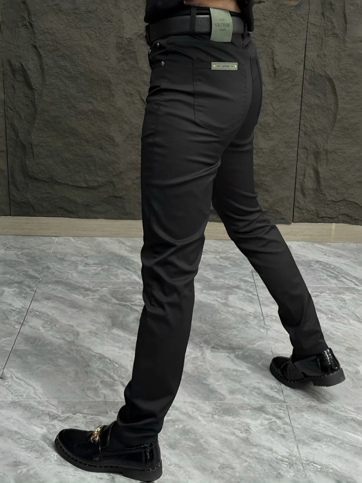 

Мужские брюки Busin Casual Slim Fit: Новинка осени, модные молодежные прямые брюки на молнии со средней посадкой, длинные