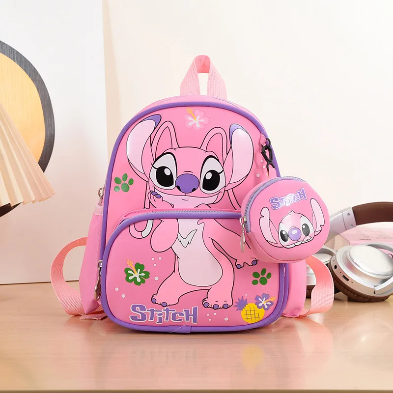 

Disney Backpack With Coin Purse Stitch Schoolbag For Kids Cartoon Kindergarten Schoolbag Kawaii Backpack As a Gift For Children