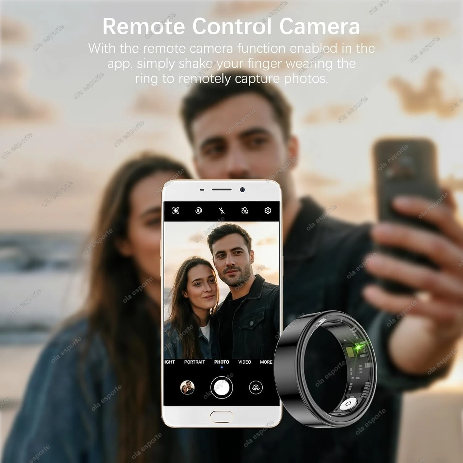 New 5ATM Smart Ring GPS Tracker Heart Rate Blood Pressure Sleep Monitor BT Call Sport Mode Smart Ring Men Women For Android IOS view 4