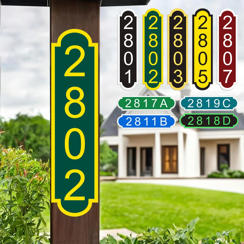 

Custom Exterior House Number Sign PVC Acrylic Address Plaque Vertical or Horizontal For Outside Mailbox Apartment Office Hotel