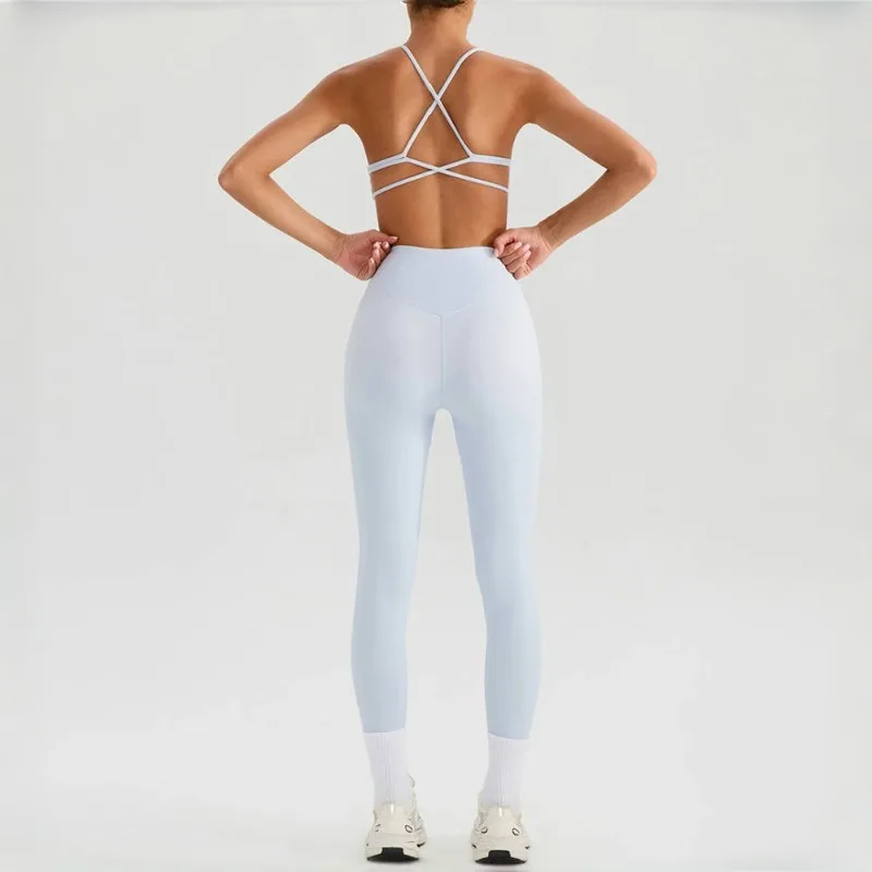 Set da yoga da donna in tinta unita con tappetino per il petto, vita alta e set per il sollevamento dell'anca, sport all'aria aperta, corsa, abbigliamento fitness per il tempo libero