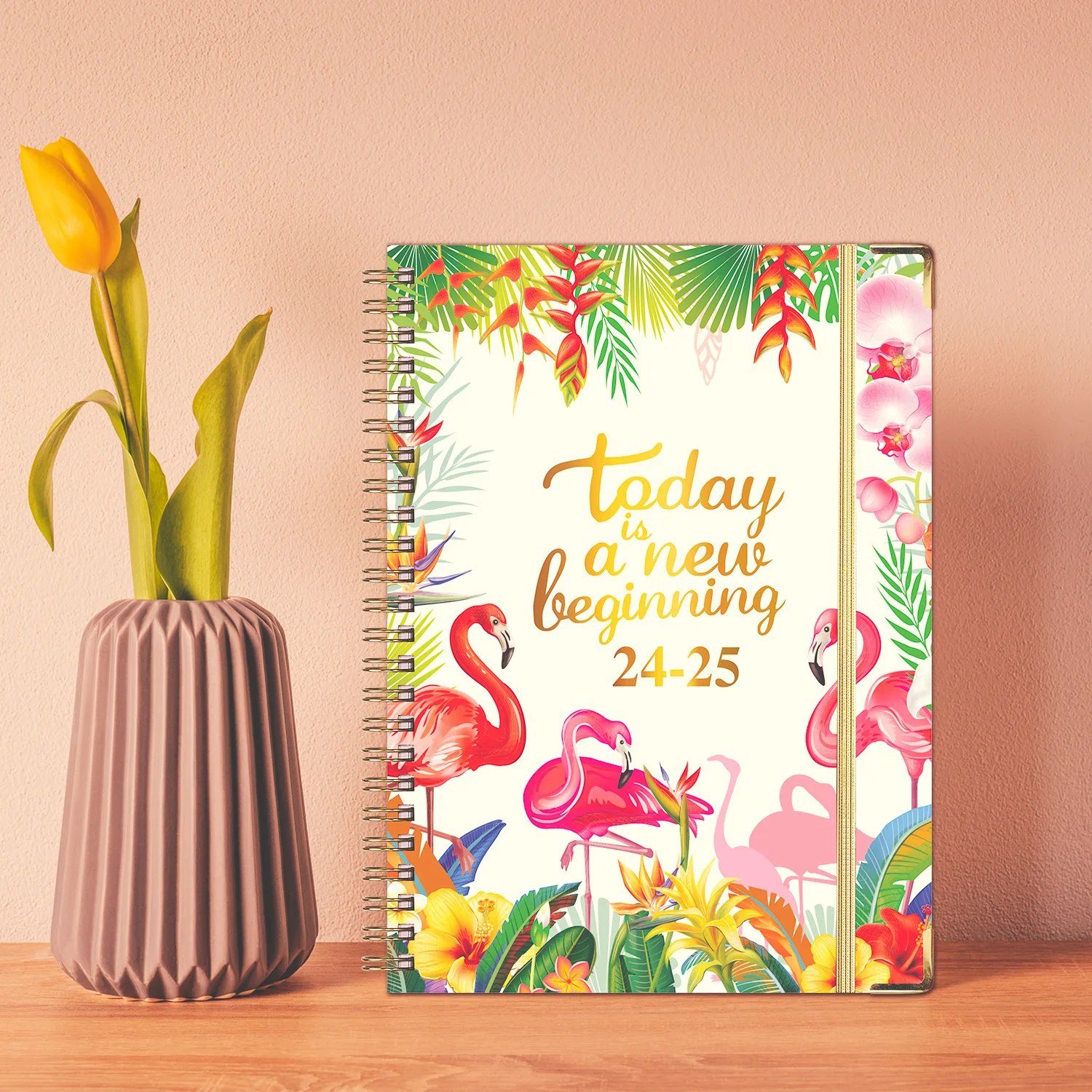 

2024-2025 English A5 Office Supplies Notebook, Notepad, Coil Diary, 365 Day Work Schedule, English Plan Book