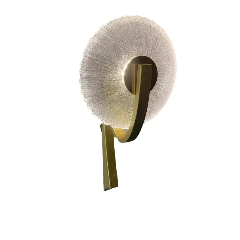 

Nordic wrought iron glass wall lamp personalized living room background wall model room designer aisle bedroom bedside wall lamp