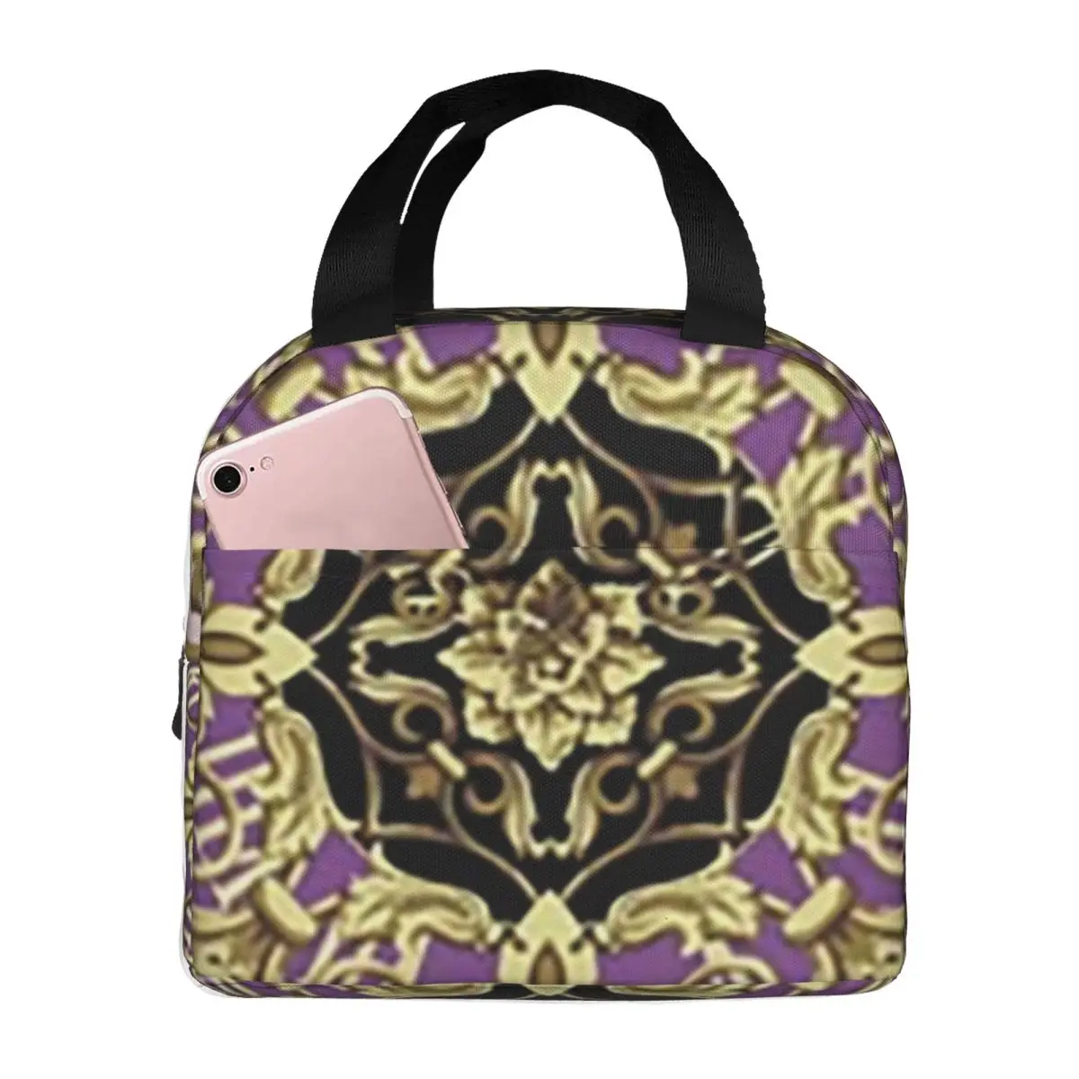 

Queen Of Absolutely Everything Gold Baroque Insulated Lunch Bag Cooler Thermal Food Box Tote Lunch Boxes Container