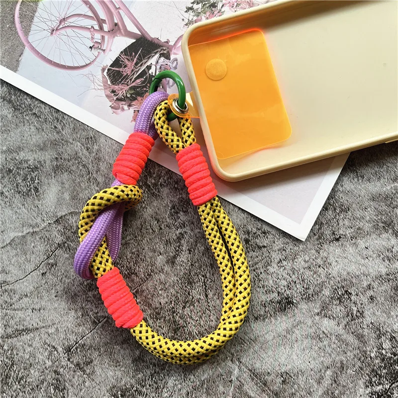 Phone Lanyard Strap Colorful Key Chain Card Decorations Cell Phone Pendant Premium Wrist Strap Keychain Metal Keyring Bracelet