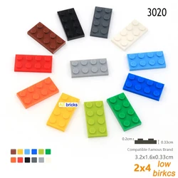 60pcs DIY Blocks Building Bricks 2X4 Educational Assemblage Construction 3020 Thin Figure Bricks For Children Compatible