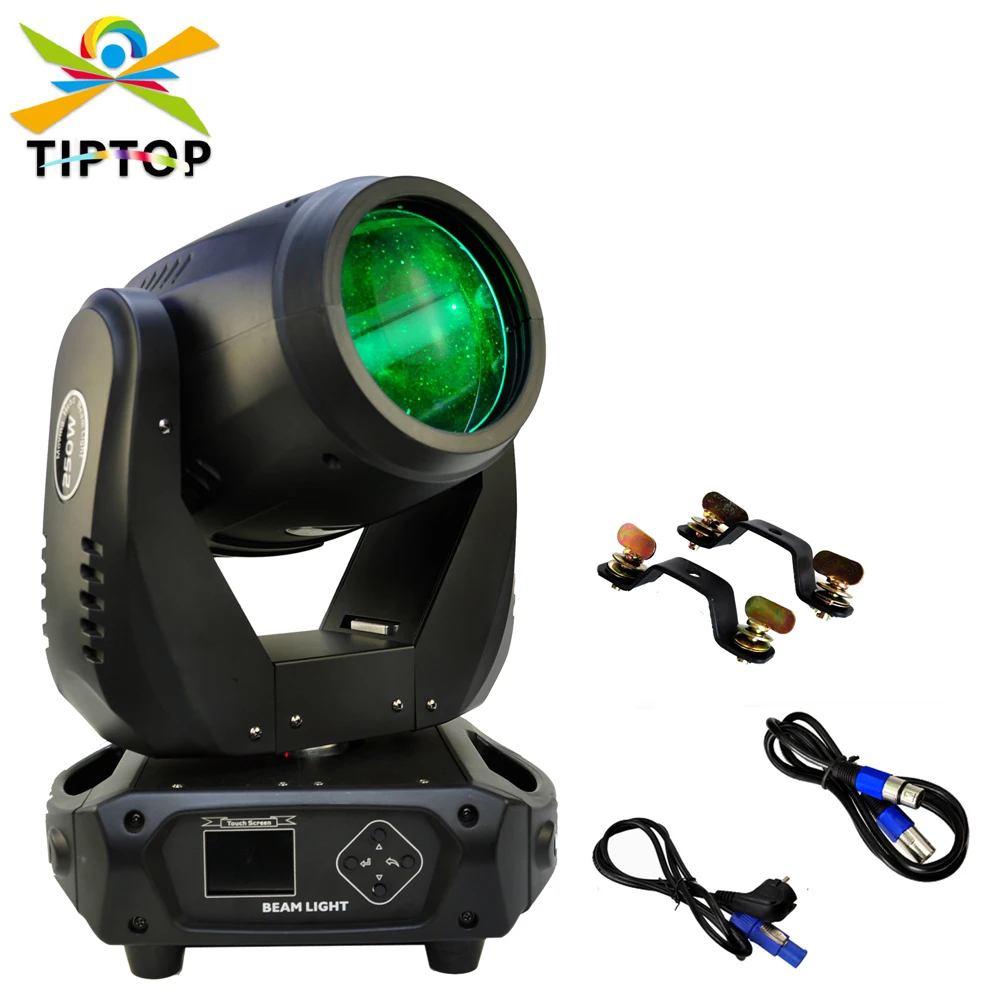 TIPTOP 250W Professional Stage Moving Head Light Japan Phoenix Bulb Beam Spot Pattern with Frost Lens Theater Entertainment Club