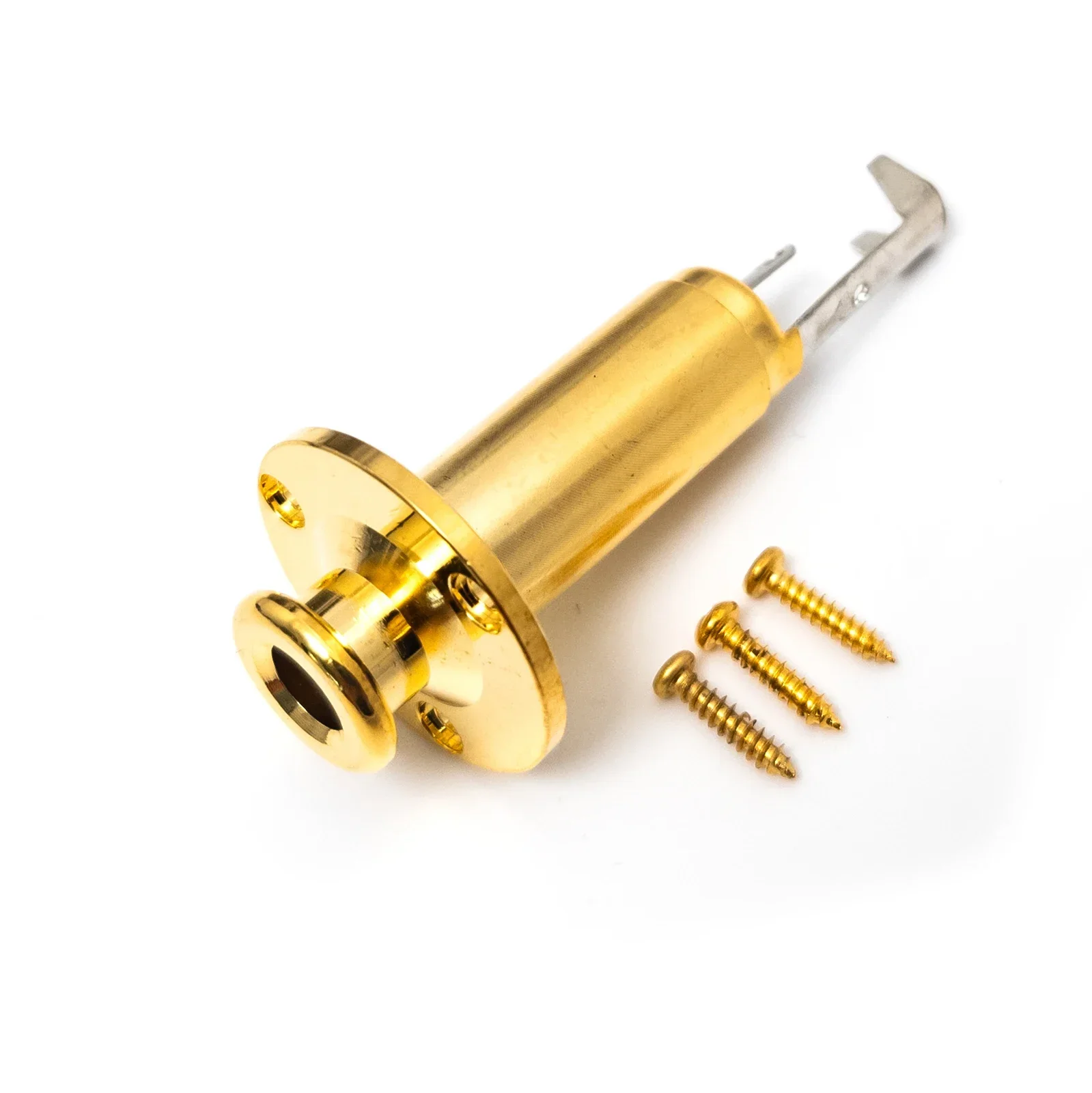 مقبس طرفي للجيتار الصوتي مقاس 6.35 مم مخرج أحادي نحاسي مع قطع غيار زر الحزام #5