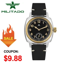 Militado ML03 Tribute 1926 VD78 Quartz Movement Watch Sapphire Crystal Stainless Steel Case Roman Dial 100M Waterproof Watches