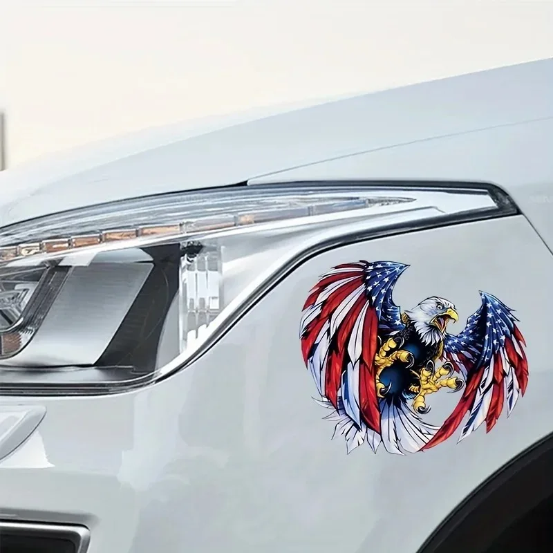 Car Stickers Eagle Cartoon Window Decal for Motorcycle and Car - Scratch Cover and Body Sticker - Spread Your Wings and Fly High