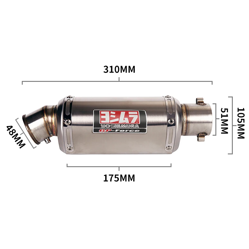 Tubo de Escape para motocicleta Kawasaki Ninja Z250 250 300 13-16, silenciador de enlace medio de 51mm, antideslizante, extraíble, DB Killer