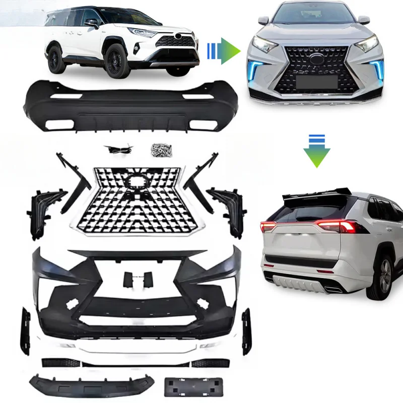 

Suitable for Rav4 2020+ modified to Lexus LX570 front and rear bumper body kit