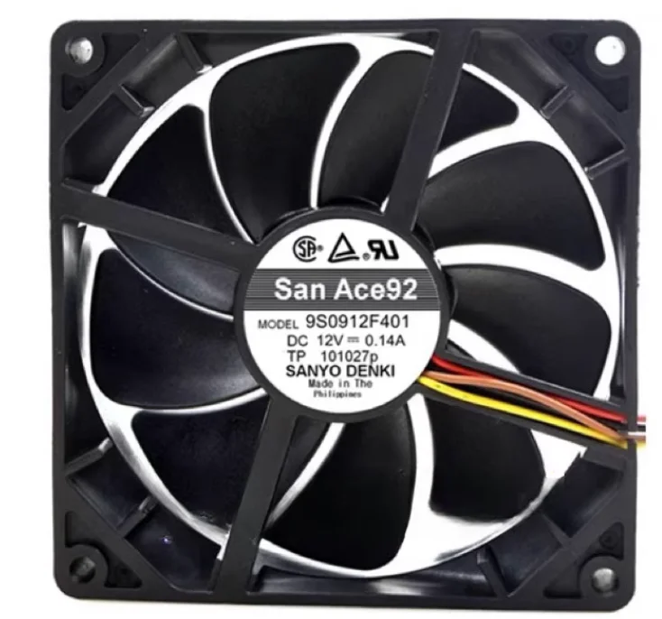

SANYO DENKI 9S0912F401 DC 12 В 0,14 А 90x90x25 мм 4-проводной охлаждающий вентилятор