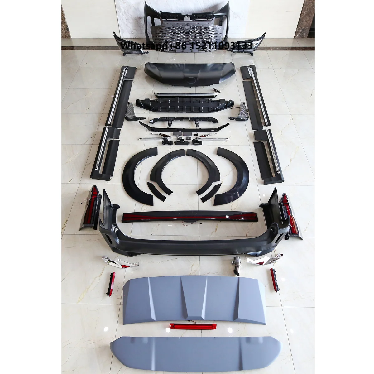 Super-luxurious Body Modification Kit Include Wheel Arch Side Skirt Bumpers Bodykit for  Hiace 2018-2023.