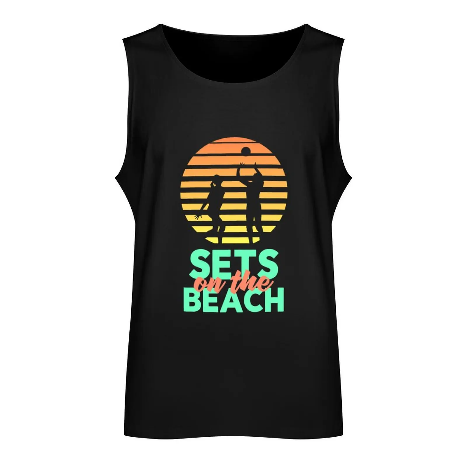 Volleyball Shirt For Men & Women - Sets On The Beach Tank Top gym clothing men Male vest man vest Top