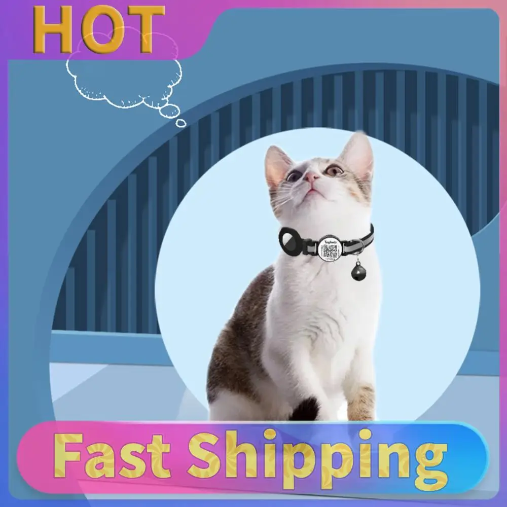 

For Airtag Cat Collar Breakaway Pet ID Tag with QR Code Name Tag & Bell Tracker Cat Collars Quick Release for Puppies and Cats