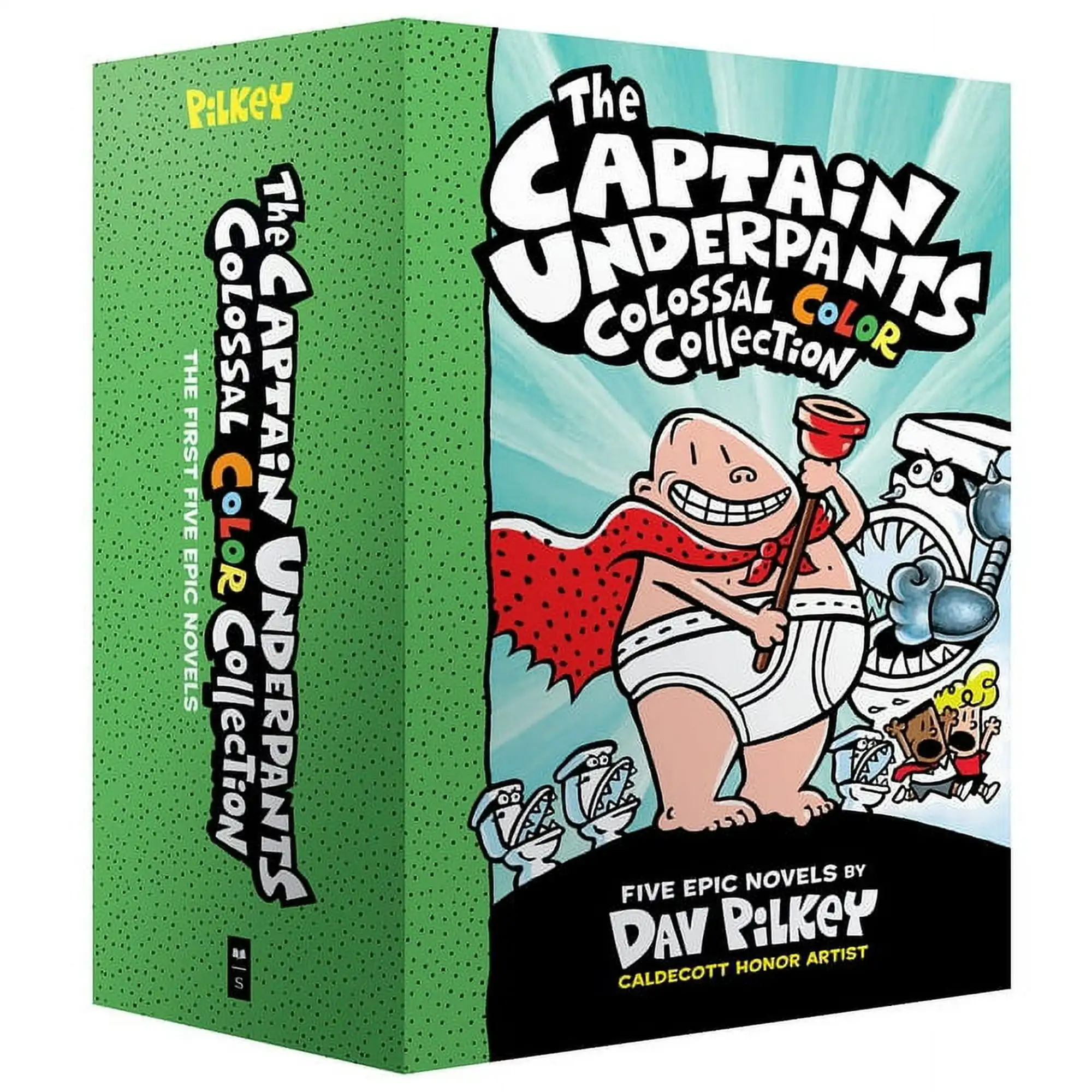 

Captain Underpants The Captain Underpants Colossal Color Collection (Captain Underpants #1-5 Boxed Set), (Paperback)