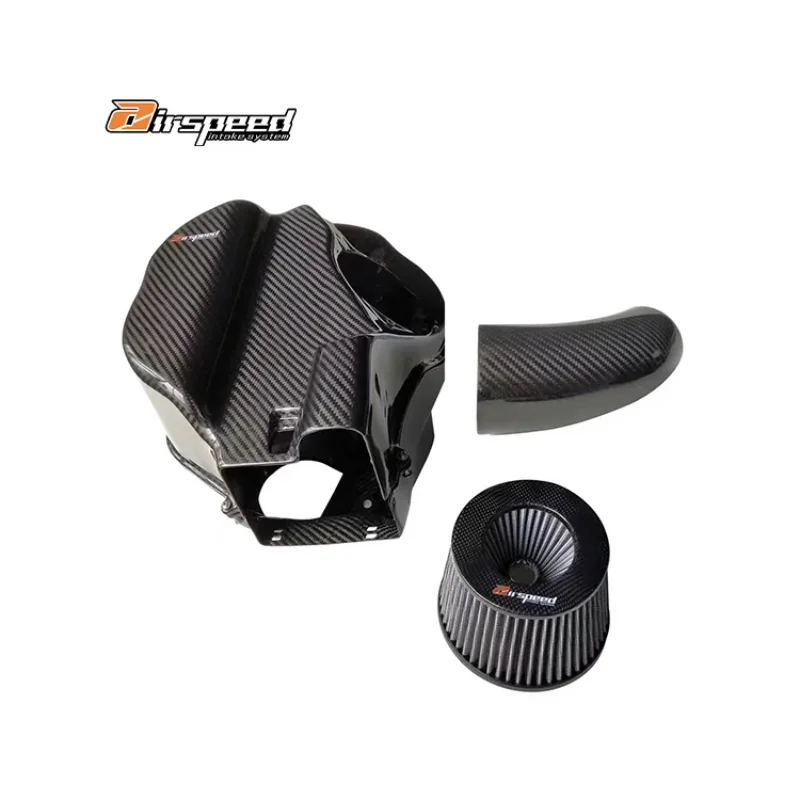 

Airspeed Brand Quality 3K Twill Glossy Carbon Fiber Engine Cold Air Intake System For audis A8 3.0T