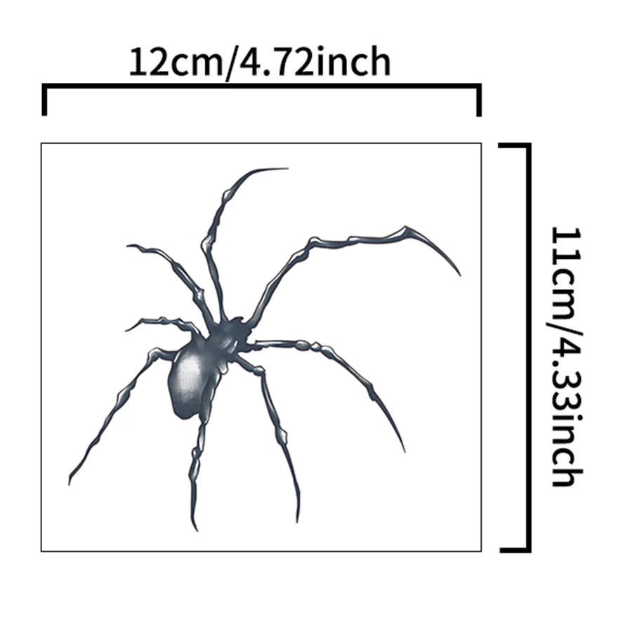 1 pegatinas de tatuaje temporal impermeables de araña, impermeables de larga duración para una a dos semanas, para brazo, pierna.