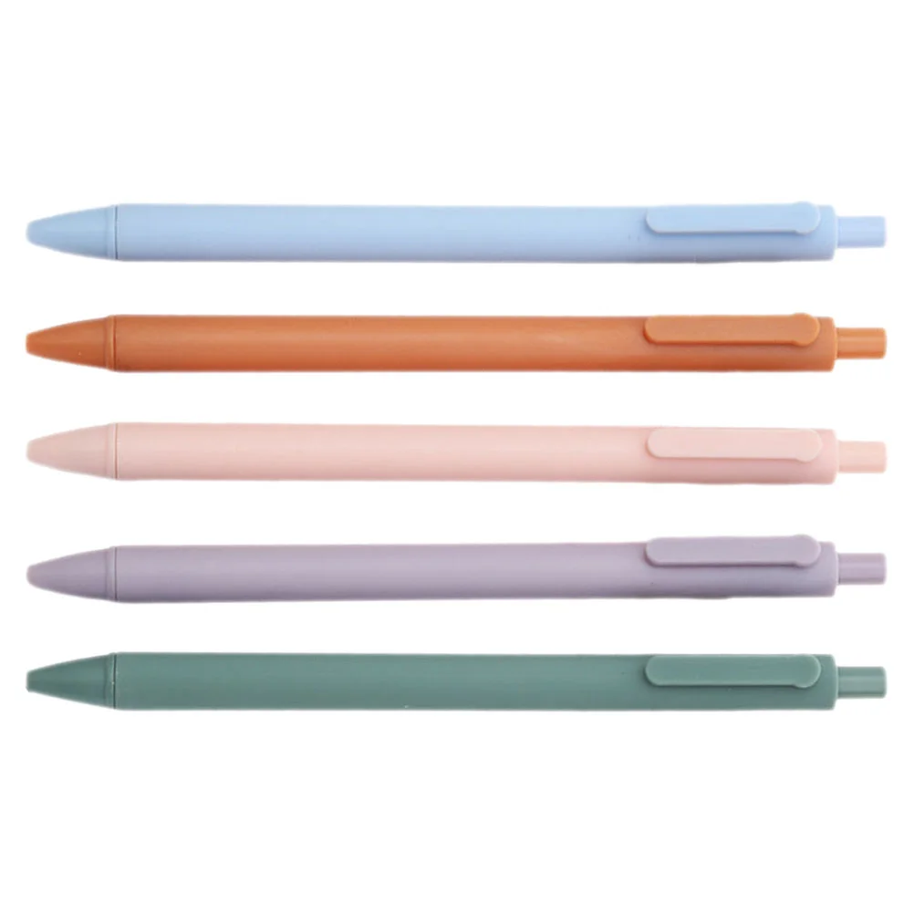 

5 Pcs Morandi Macaron Press Gel Pen School Supplies Light Plastic Creative Testing