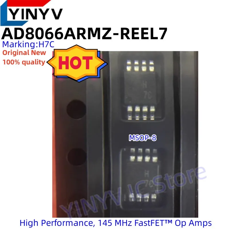 5Pcs AD8066ARMZ-REEL7 H7C MSOP-8 AD8066ARMZ AD8066  High Performance, 145 MHz FastFET™ Op Amps  Original New 100% quality