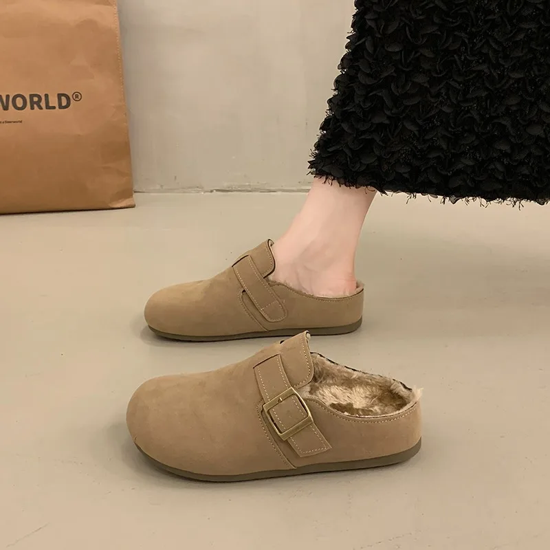 

2026 New Frosted All Inclusive Retro Shoes Women's Winter Cotton Shoes Furry Shoes with Plush Insulation Snow Boots