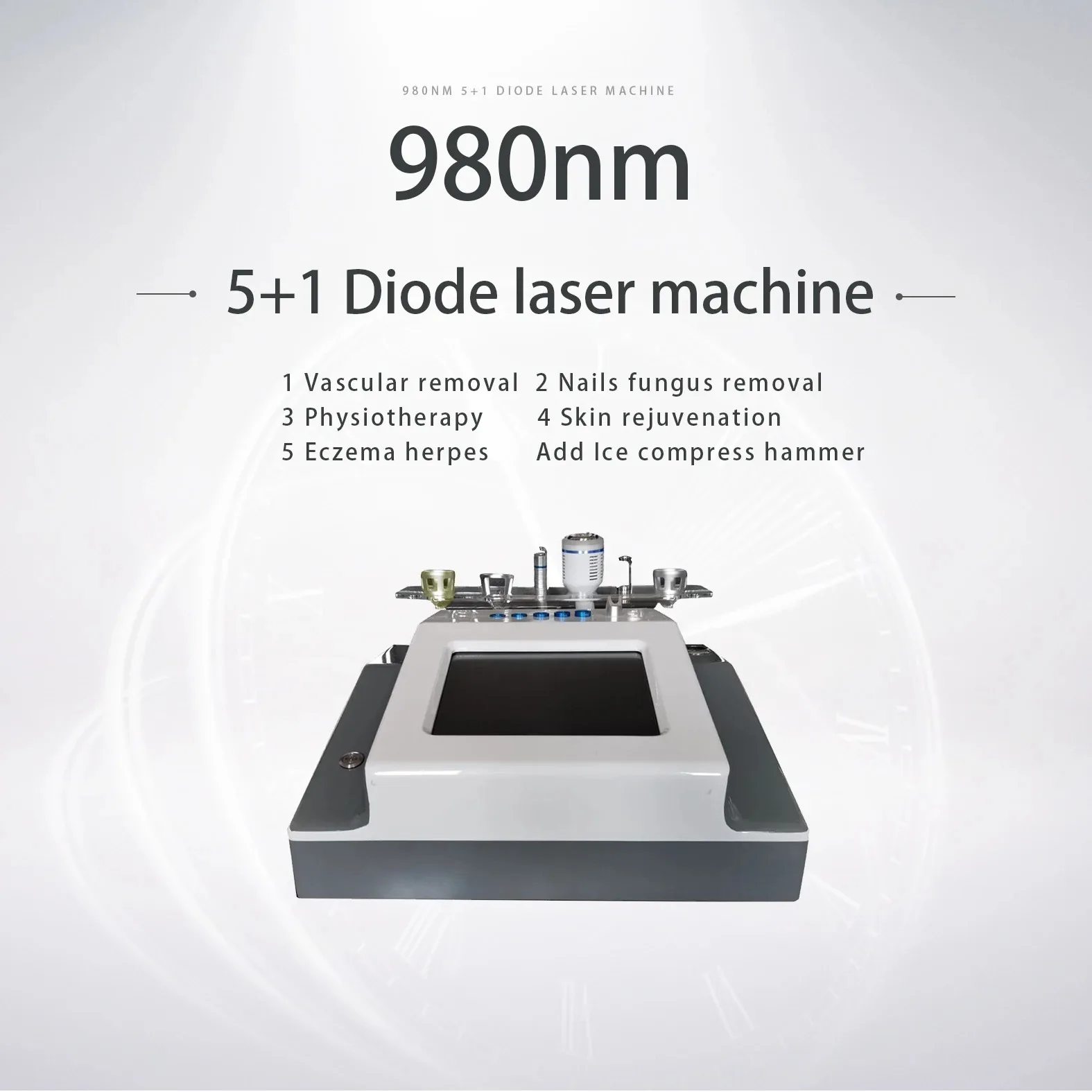 BEST 30W 5 in 1 980nm Diode Laser Vascular Removal Machine Remove Spider Veins 980 Diode Laser Blood Vessels Removal Nail Fungus