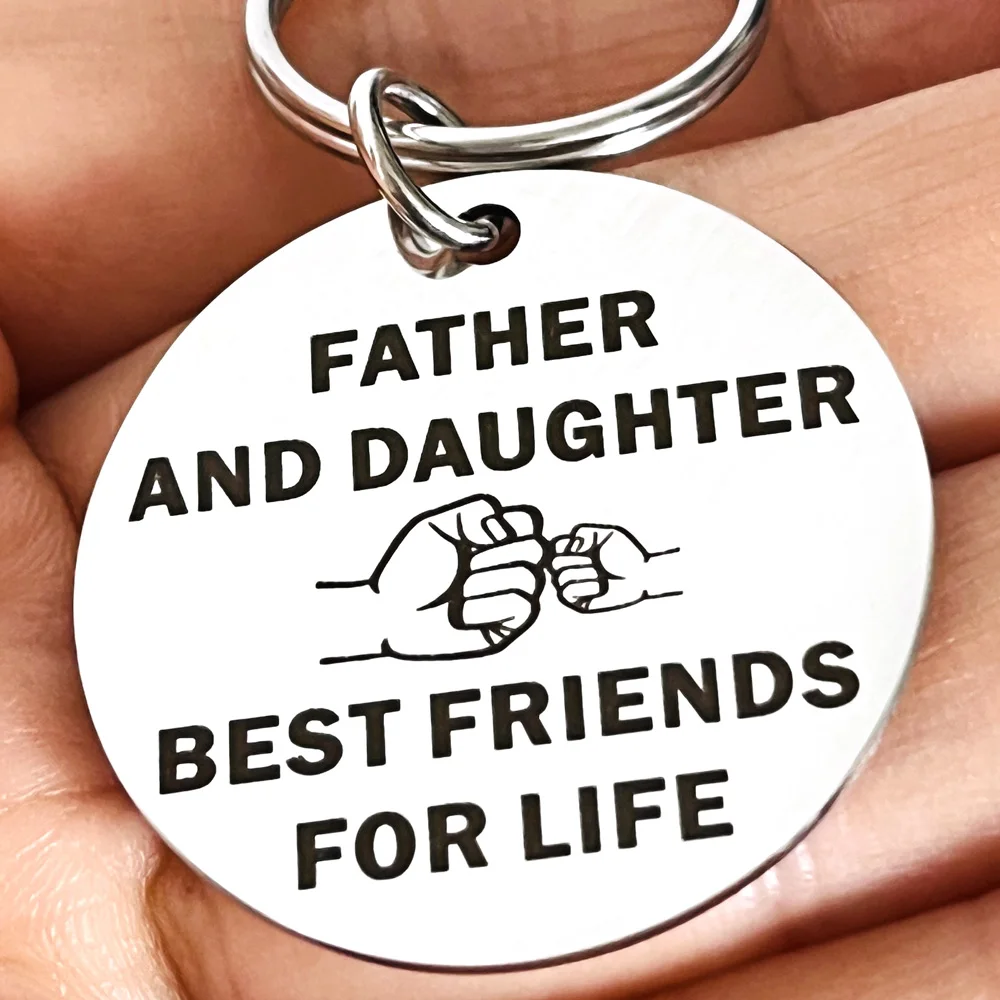 Father and Daughter Father & apos;s Day Keychain Daughter Necklace Set Gift for Dad Daughter Daughter Keyring Necklace Gift for Dad