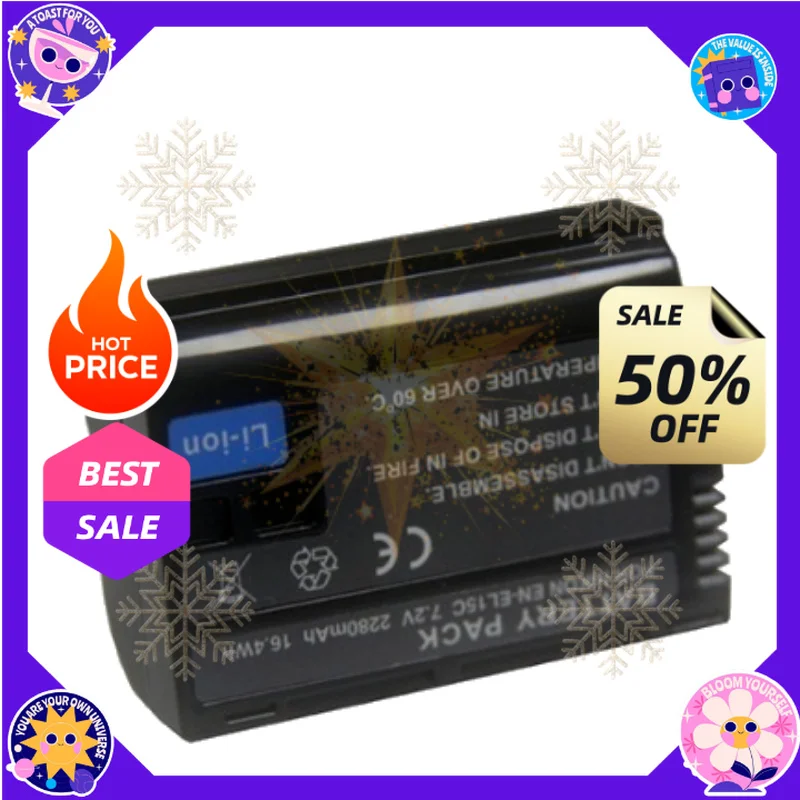 SWZY 7.2V 2280mAh EN-EL15C Camera Battery for Nikon  Z6II Z6 Z7 Z5 D850 D750 D810 D7100 D7000 D800 DSLR Camera