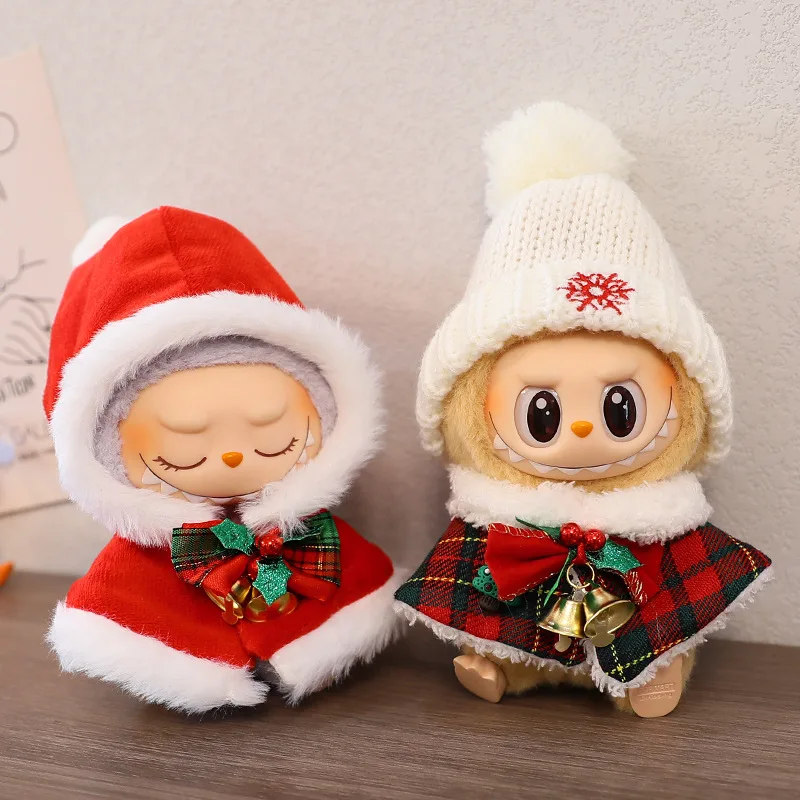Mini Doll'S Clothes Outfit Accessories For Korea Kpop Exo Labubu Idol V1 V2 Christmas Cookie Man Sweater Hat New Year Clothes
