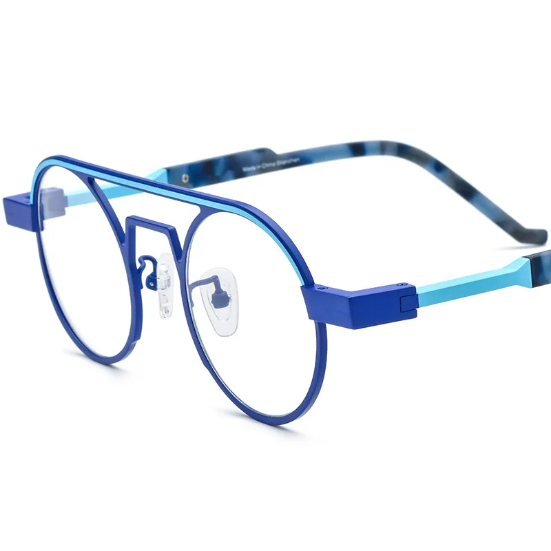 Titanium Round Frame Glasses for Women Myopia Reading Vintage Eyeglasses Double Beam Glasses Men Optical Prescription Eyewear
