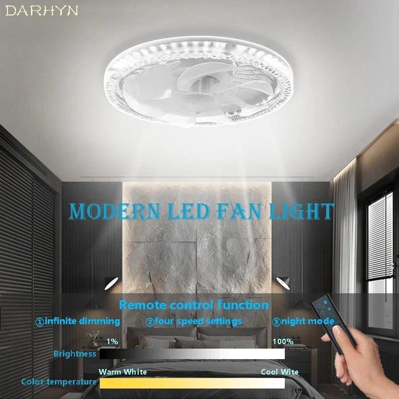 moderno led ventilador de teto luz com controle remoto escurecimento luz terceira engrenagem velocidade do vento modo noturno sala quarto home decor lampadas 01