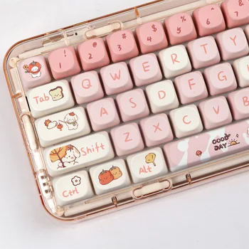 KYOMOT 140 tuşları sevimli köpek PBT tema anime Keycaps MOA profil boya alt klavye tuş MX anahtarı DIY mekanik oyun klavye için caps