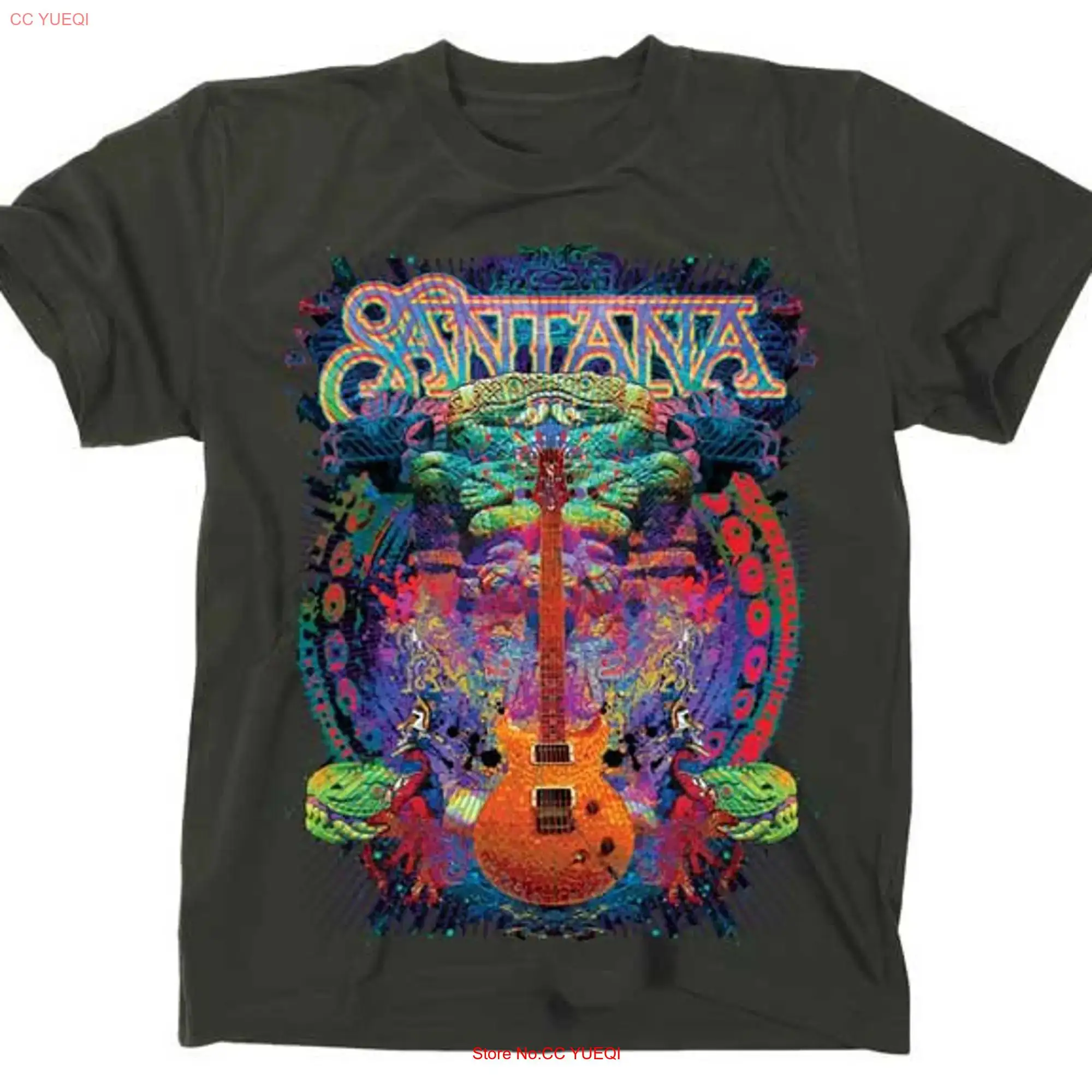 Santana Spiritual Soul M L XL 2XL Charcoal T Shirt long or short sleeves