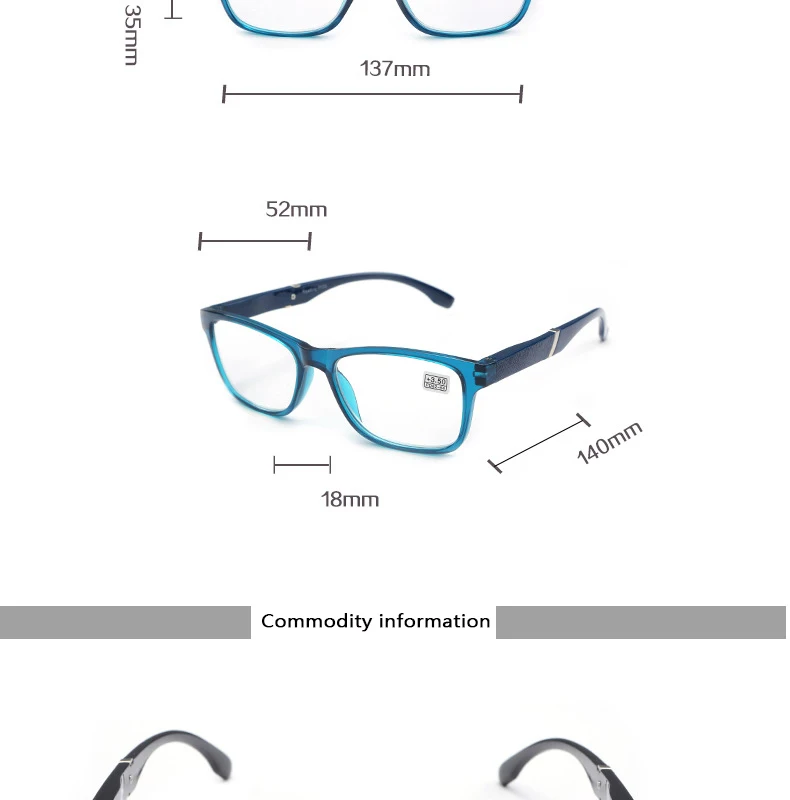 Neuer Stil Presbyopie A Cut Pupillenabstand High-Definition-Linsen Sportlesebrille für Männer und Frauen – Detail 4