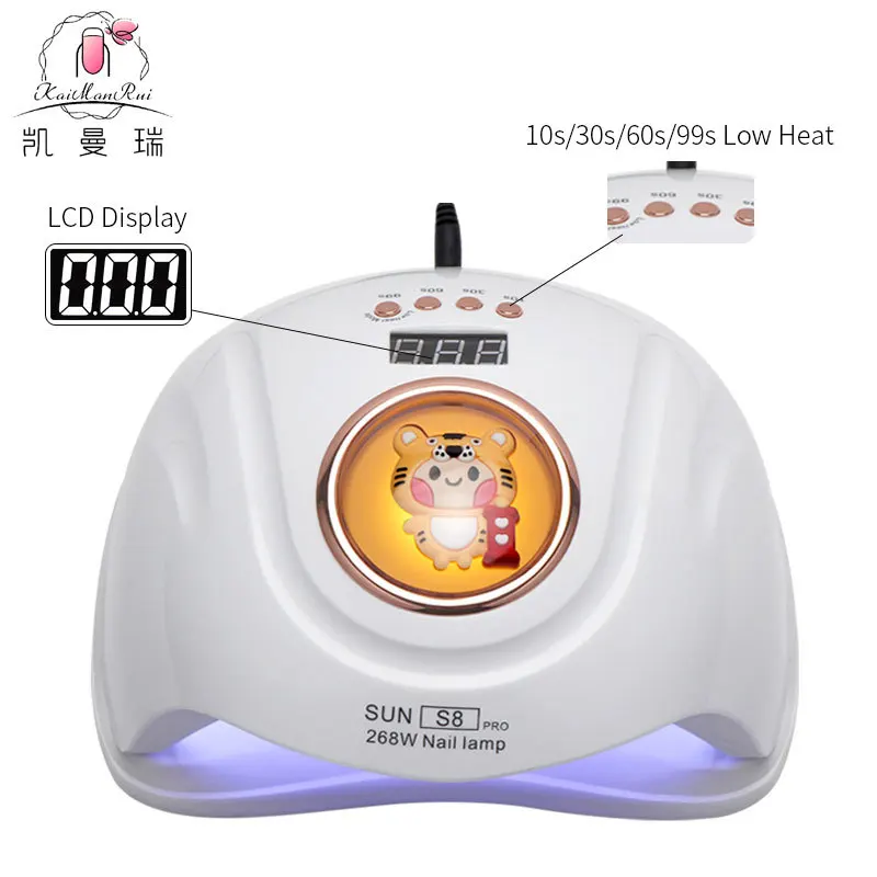 268W 고출력 매니큐어 라이트, 만화 패턴 매니큐어 샵 전용 광선요법 라이트 UVLED 베이킹 라이트 듀얼 라이트 소스