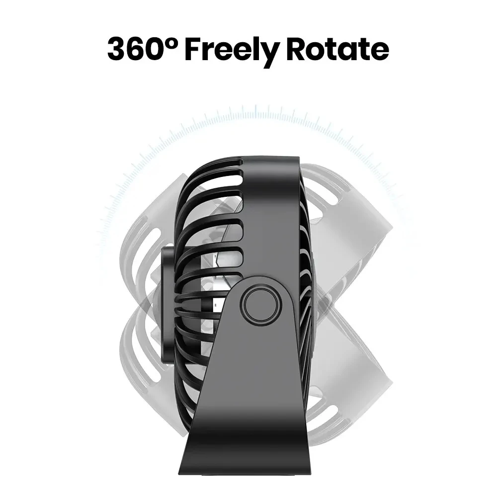4Inch USB Mini Portable Fan for Camping,3 Speeds Quiet Desk Table Personal Fan,360°Adjustment Standing Fans for Room Home view 4