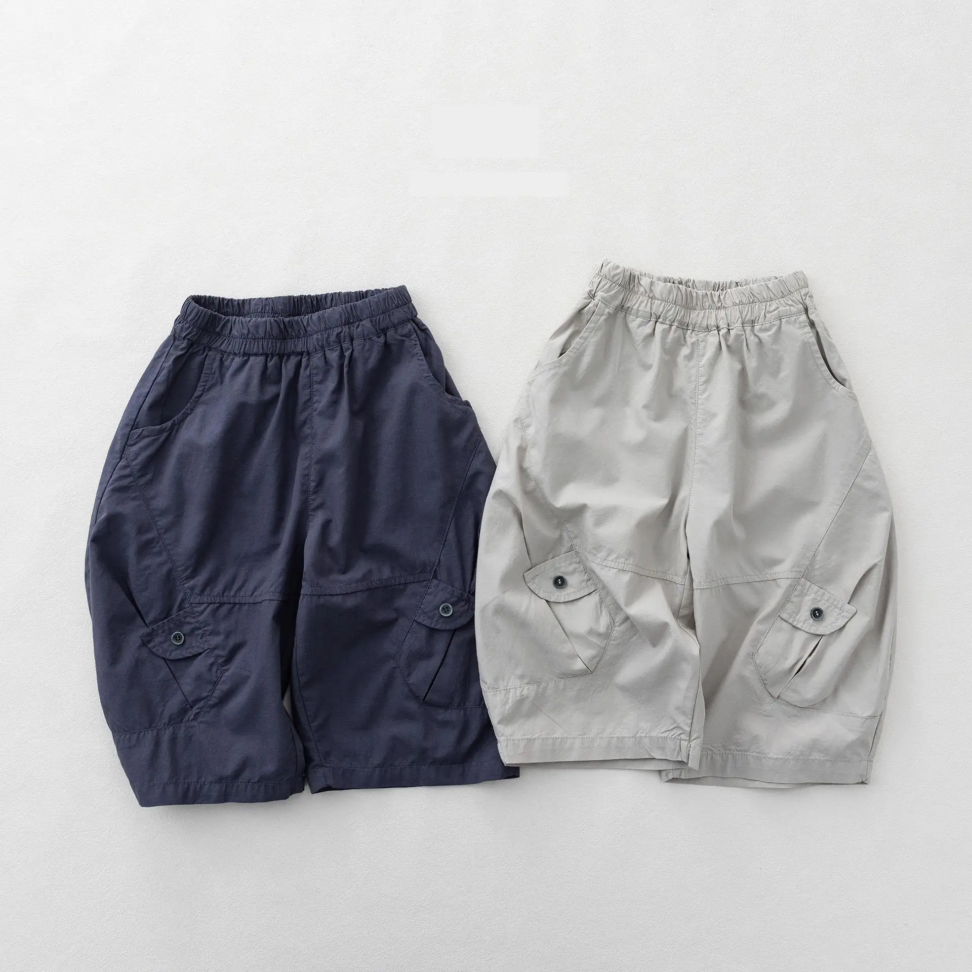 

2026 Summer New Children Loose Trousers Cotton Boys Cargo Pants Thin Wide Leg Pants Girls Solid Casual Pants Kids Clothes