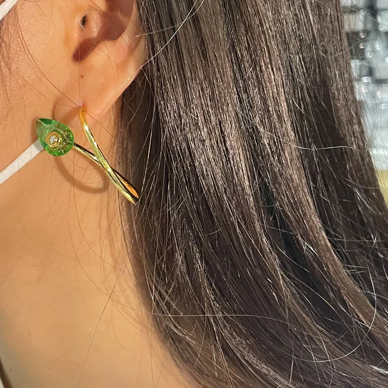 Oryginalny Dellium Luxury Numina Fashion Fine Jewelry Set dla kobiet Bambusowy naszyjnik Kolczyki Bransoletka Pierścionek Akcesoria imprezowe