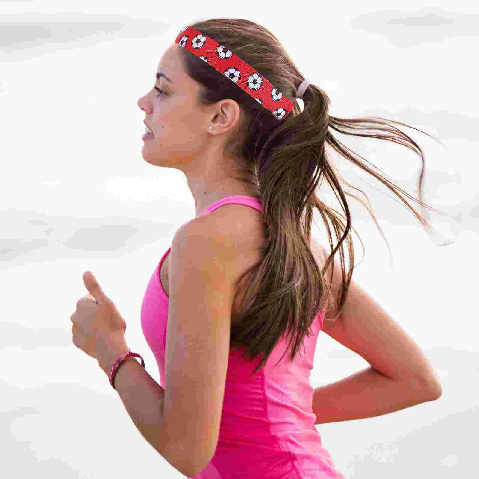 女性用滑り止めヘッドバンド,サッカーヘッドバンド,吸汗性,伸縮性ヘアアクセサリー,サッカーと看護師用,225x25cm, 4個