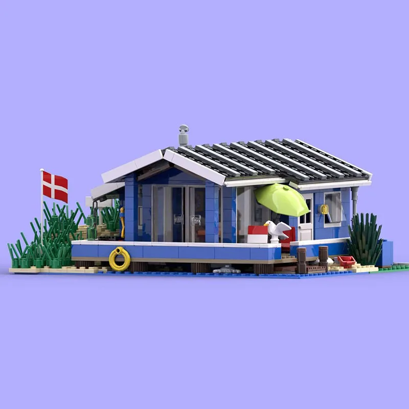 Moc قوالب بناء وحدات المنزل الصيفي الدنماركي/الكوخ/المقصورة نموذج التكنولوجيا كتل عيد الميلاد لتقوم بها بنفسك لعبة هدايا البناء #3