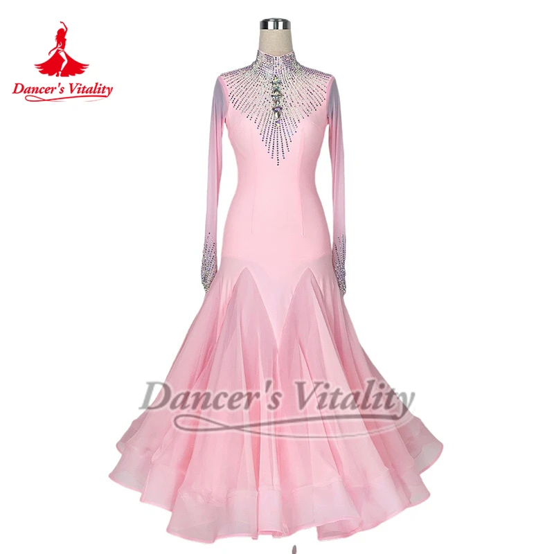 

Веенский вальс AB Stones с высоким воротником и длинными рукавами, обернутое бег, большое свободное платье для взрослых, одежда для социальных танцев и соревнований