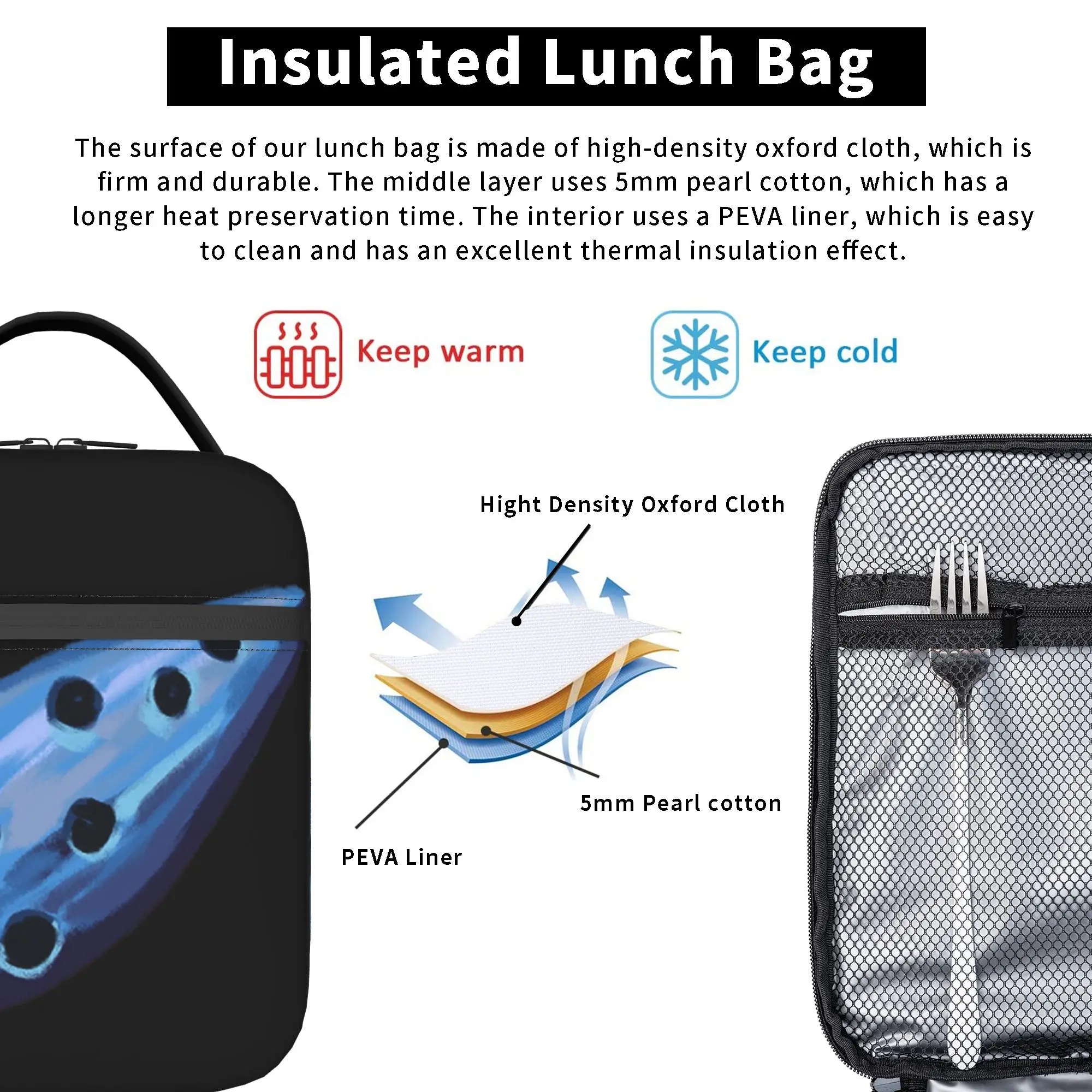 Ocarina of Time Zeldas Legend Insulated Lunch Bags Large Lunch Container Thermal Bag Tote Lunch Box Office  Travel Men Women view 4